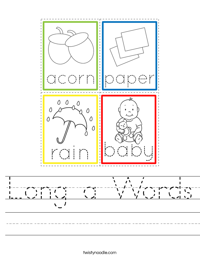 Long a Words Worksheet