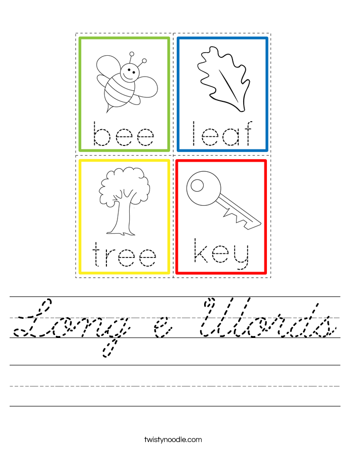Long e Words Worksheet