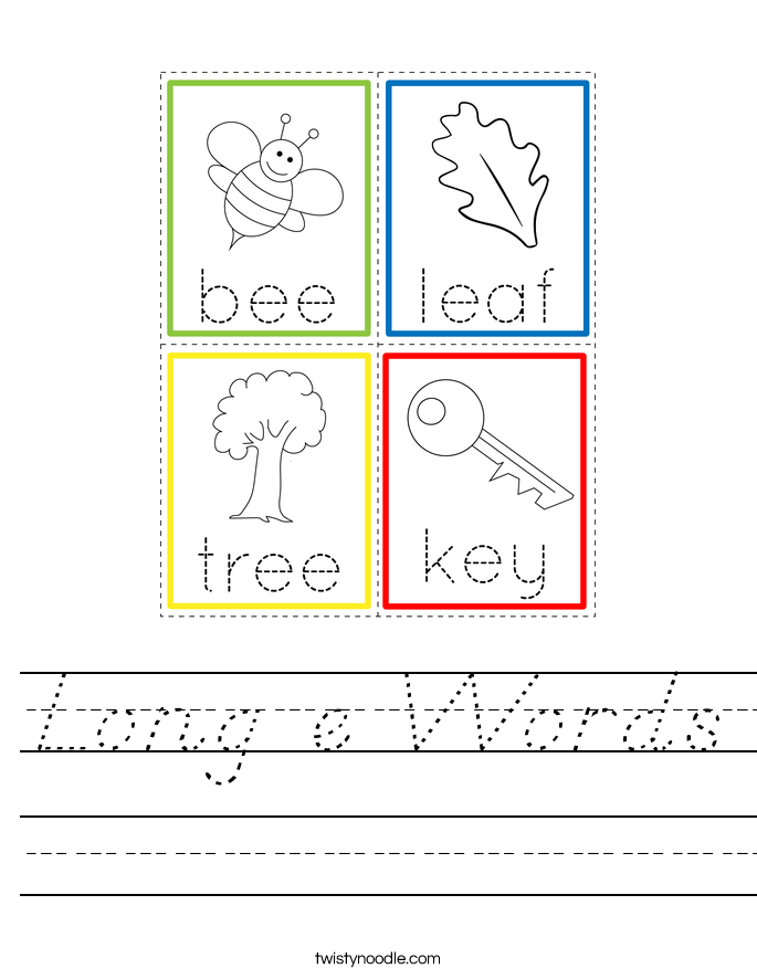 Long e Words Worksheet