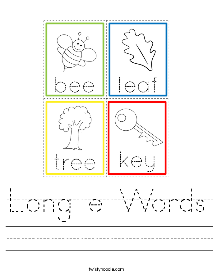 Long e Words Worksheet