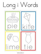 Long i Words Coloring Page