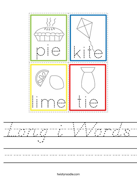 Long i Words Worksheet