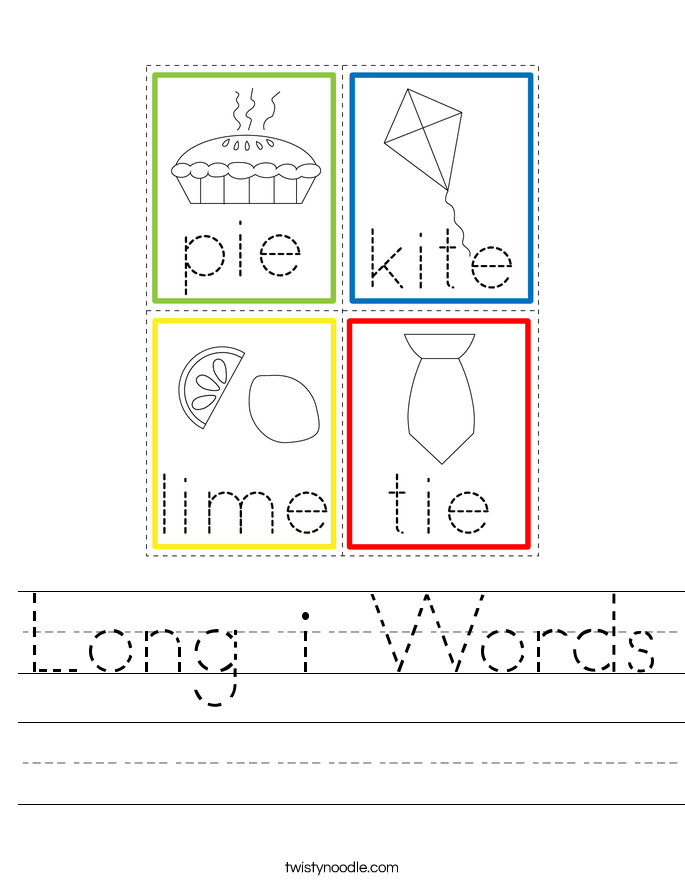 Long i Words Worksheet