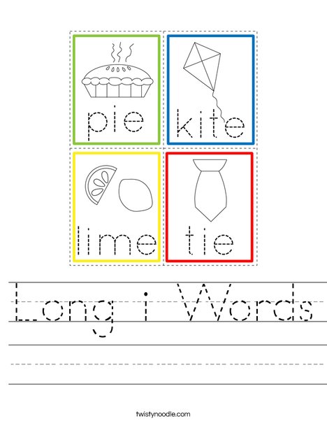 Long i Words Worksheet