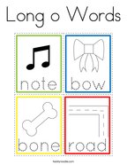 Long o Words Coloring Page