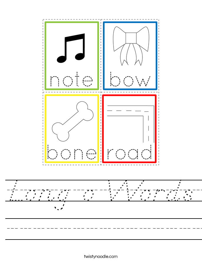 Long o Words Worksheet