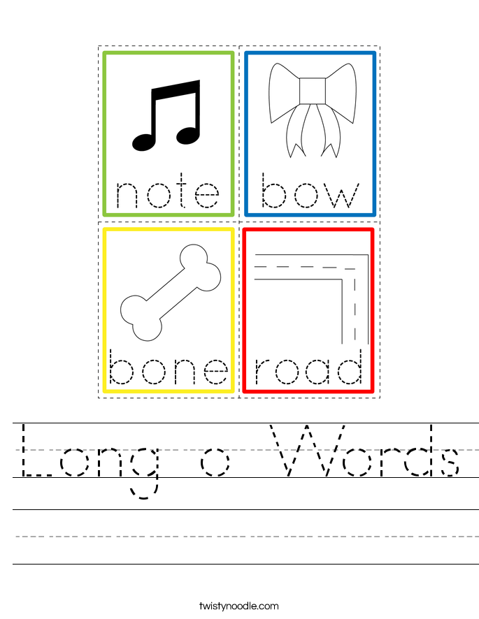 Long o Words Worksheet