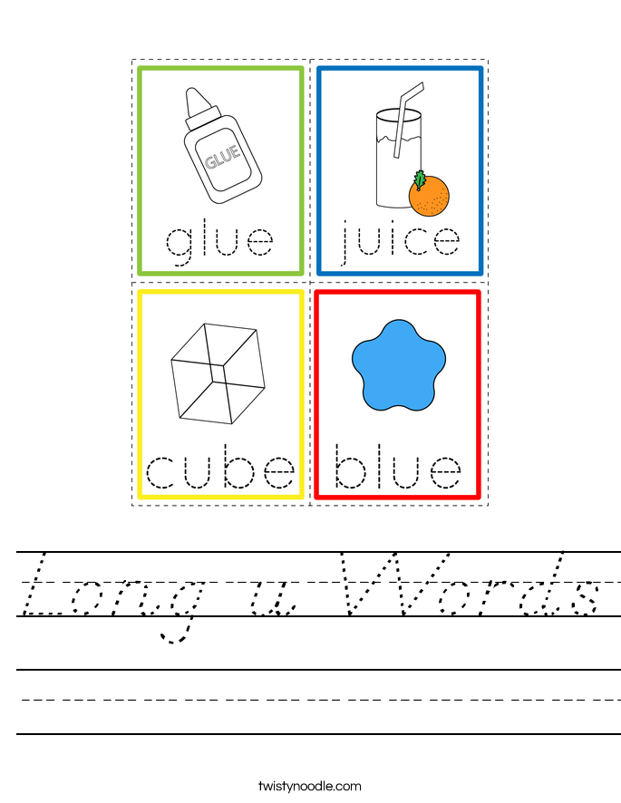 Long u Words Worksheet