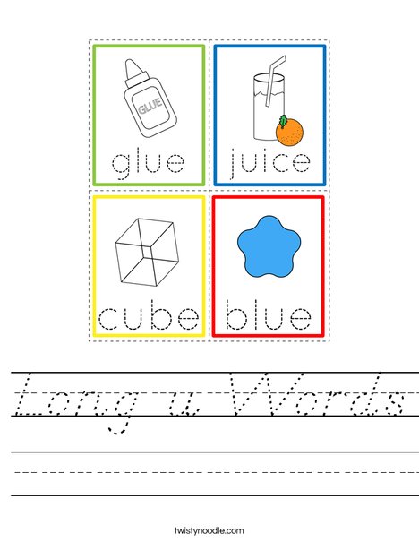 Long u Words Worksheet