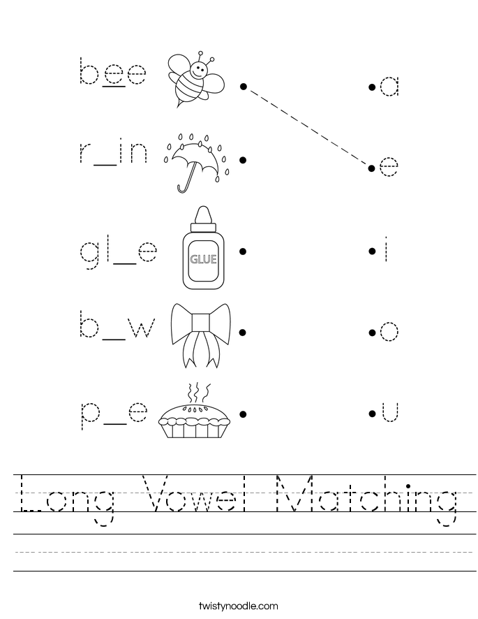 Long Vowel Matching Worksheet