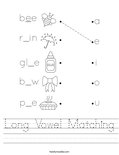 Long Vowel Matching Worksheet