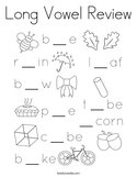 Long Vowel Review Coloring Page