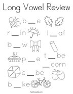 Long Vowel Review Coloring Page