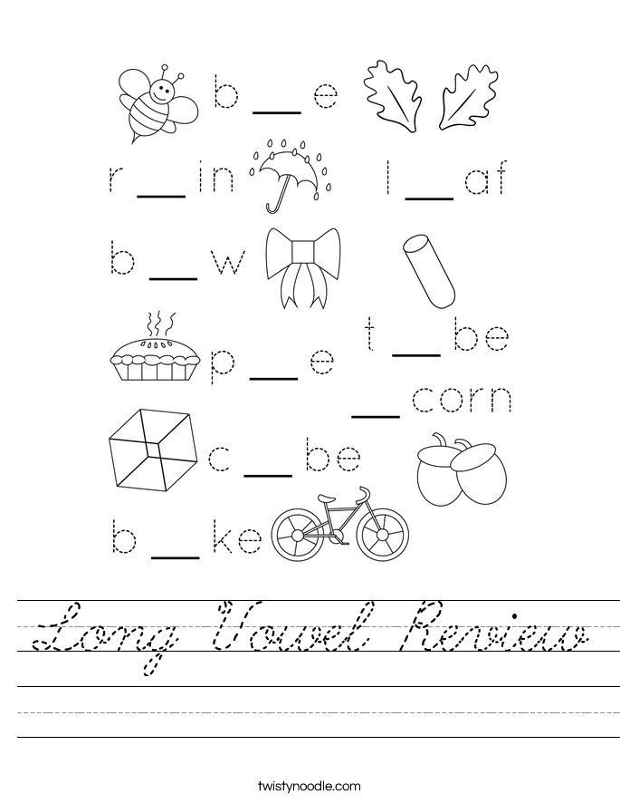 Long Vowel Review Worksheet