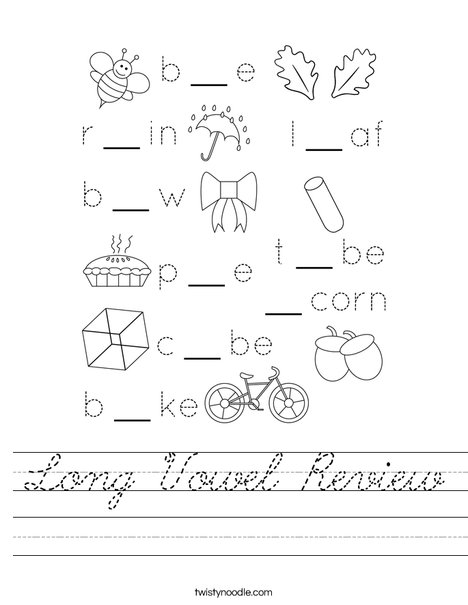 Long Vowel Review Worksheet