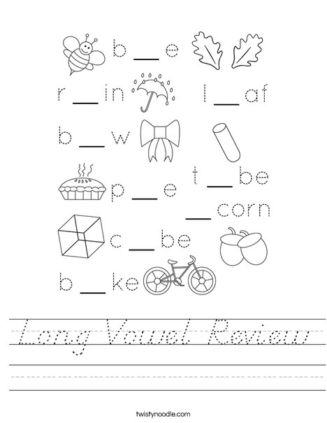 Long Vowel Review Worksheet