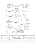 Long Vowel Review Worksheet