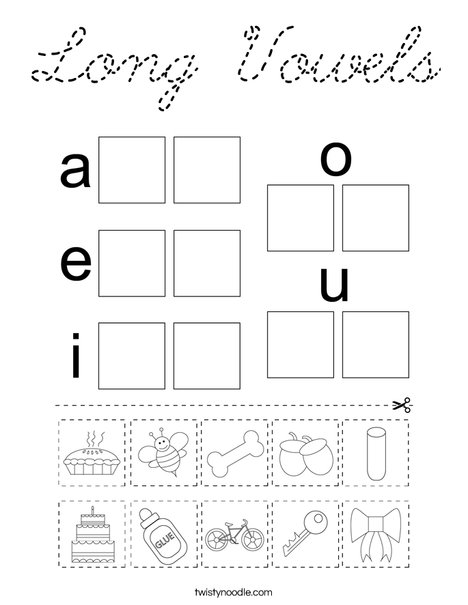 Long Vowels Coloring Page