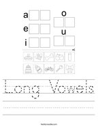 Long Vowels Handwriting Sheet