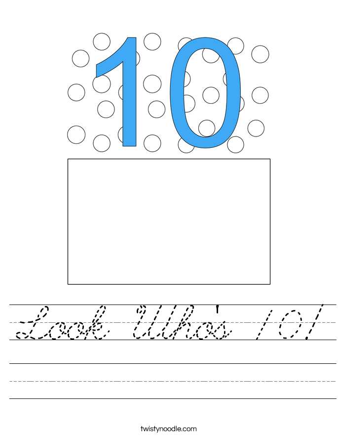 Look Who's 10! Worksheet