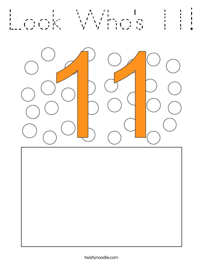 Look Who's 11! Coloring Page