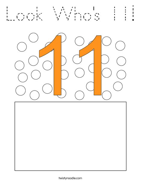 Look Who's 11! Coloring Page