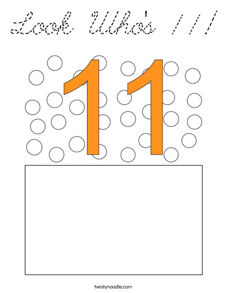 Look Who's 11! Coloring Page