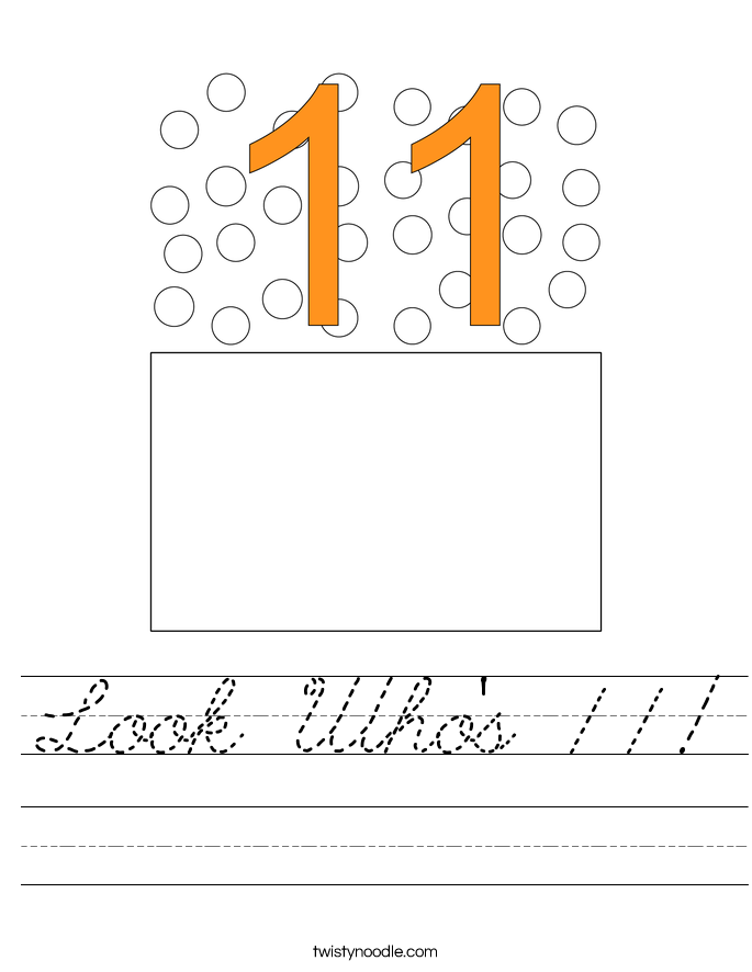Look Who's 11! Worksheet