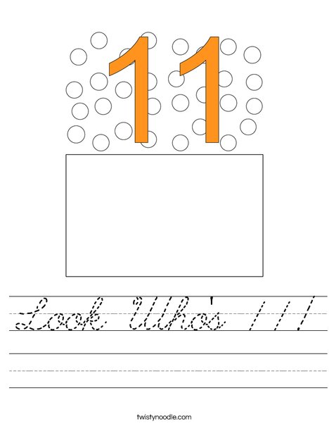 Look Who's 11! Worksheet