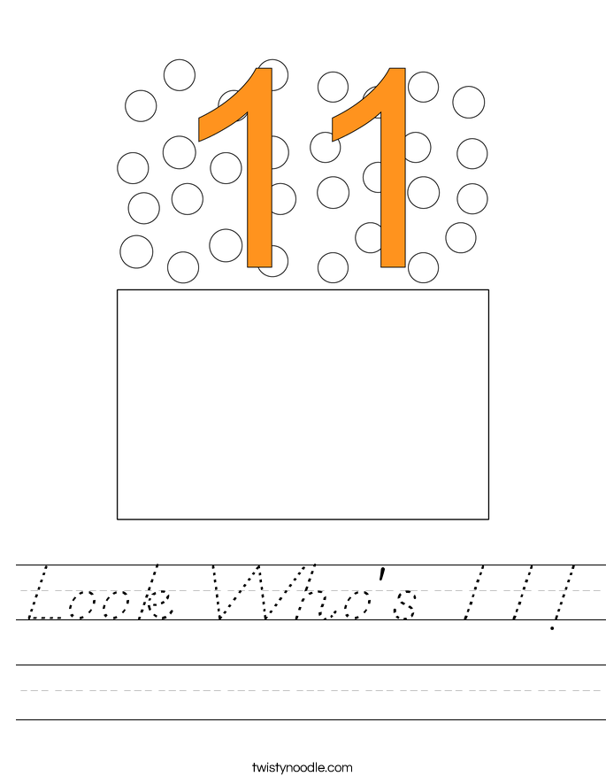 Look Who's 11! Worksheet