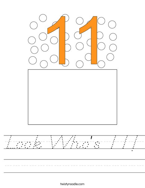 Look Who's 11! Worksheet