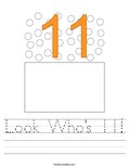Look Who's 11! Worksheet