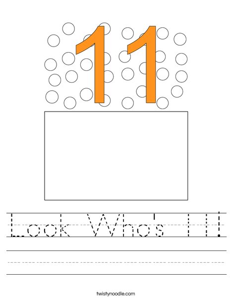 Look Who's 11! Worksheet