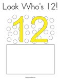 Look Who's 12! Coloring Page