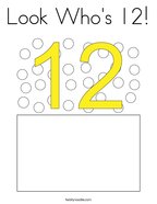 Look Who's 12 Coloring Page