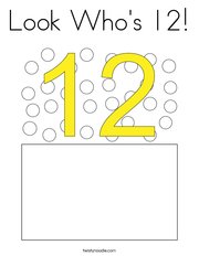 Look Who's 12 Coloring Page