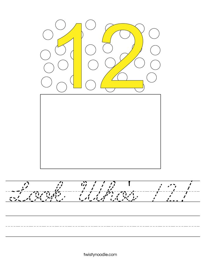 Look Who's 12! Worksheet