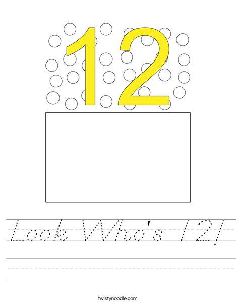 Look Who's 12! Worksheet