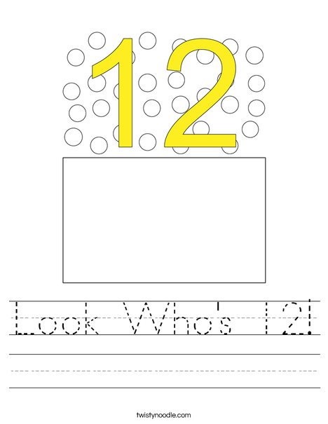 Look Who's 12! Worksheet