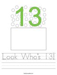 Look Who's 13! Worksheet