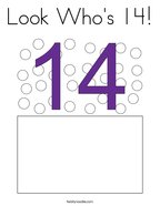 Look Who's 14 Coloring Page
