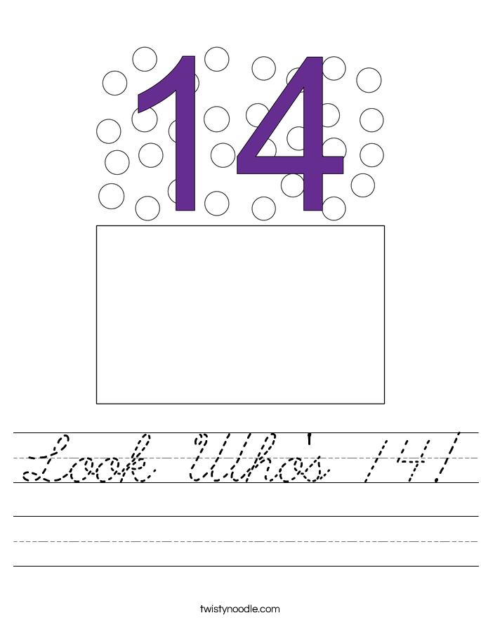 Look Who's 14! Worksheet