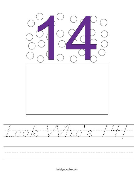 Look Who's 14! Worksheet