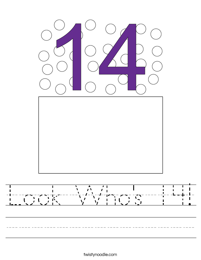 Look Who's 14! Worksheet