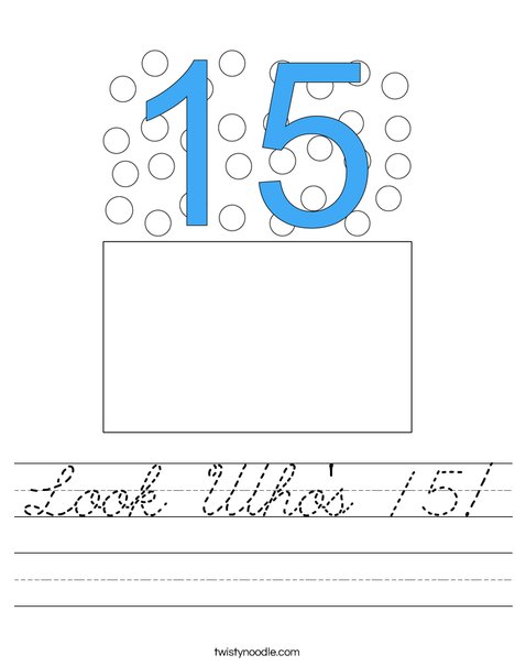 Look Who's 15! Worksheet