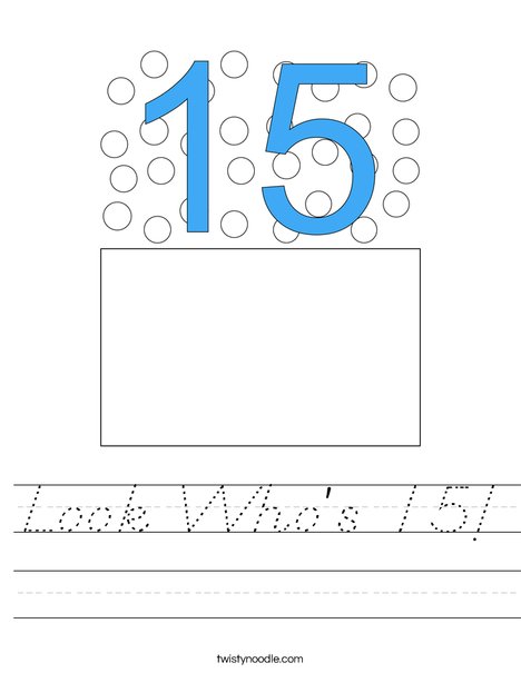 Look Who's 15! Worksheet