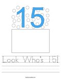 Look Who's 15! Worksheet