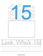 Look Who's 15 Handwriting Sheet