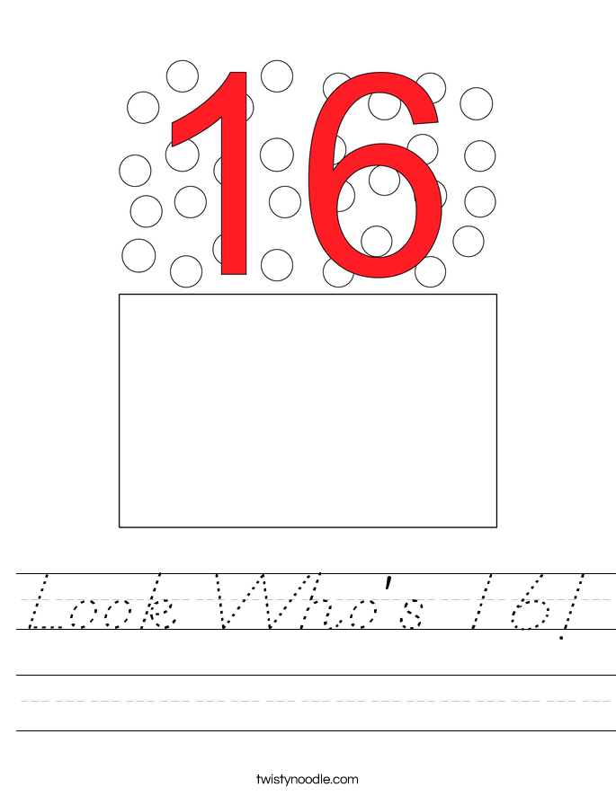 Look Who's 16! Worksheet