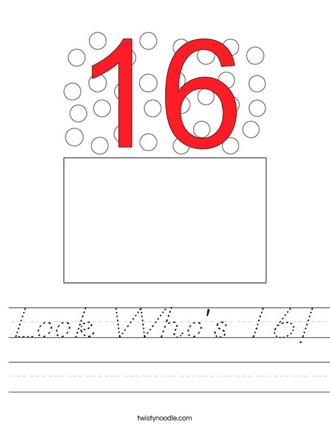 Look Who's 16! Worksheet